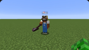 Alex holding a spear out in a field.